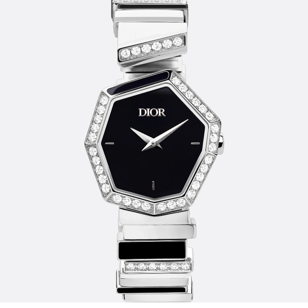 GEM DIOR: 27 mm (1”), Steel, Mother-of-Pearl and Diamonds